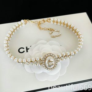 Märke pärlhalsband designer smycken hänge halsband klassisk present vän älskare familj födelsedag