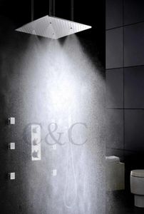 Atomizing And Rainfall Thermostat Bath Shower Faucet Set 20 Inch Two Functions Shower Head And Massage Spray 00920WF5188660