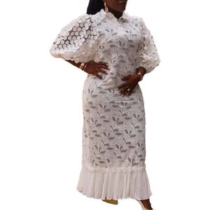 Eleganti abiti africani Plus Size per le donne Sexy Dashiki Abito da sposa in pizzo Abito da festa musulmano Caftano Maxi Africa Dress M4XL 240109
