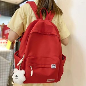 Sacos escolares senhora vermelho bonito portátil na moda feminina viagem à prova dwaterproof água bookbag moda feminina faculdade mochila estudante menina kawaii saco de náilon