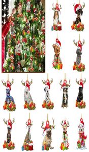 2021木製のかわいい犬クリスマスツリー飾りクリスマス粉砕防止ボールの置物装飾キリスト降誕パーティーdiy祝福子犬鹿ペンダント6217659