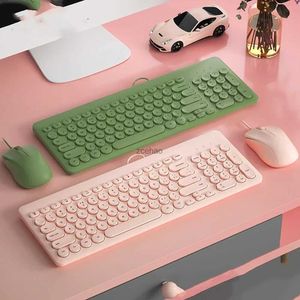 Keyboards USB Wire Keyboard Mouse Combo For Macbook Pro Portable Gaming Keyboard Mouse For Laptop PC Gamer Computer Keyboard Magic MouseL240105