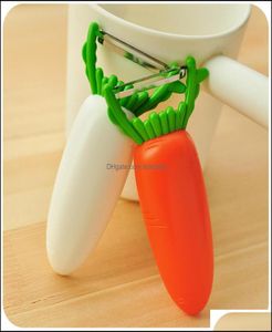 Frukt grönsaksverktyg kök kök matsal hem trädgård ankomst kreativ morot design 1 st gadgets mtifunktionell peeler b7224885