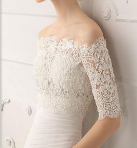 Incredibile Bolero da sposa in pizzo Bateau con mezze maniche lunghe Giacca da sposa in pizzo classico Avvolgente Accessorio da sposa Custom Made7312335