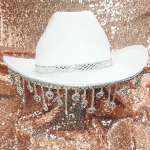 Beralar Ultra Yüzücü Cowgirl Şapkası Pırıltılı Rhinestones Bachelorette Party Meatwear kadınlar için