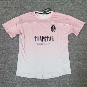 T-shirt streetwear da uomo di Londra, maglia oversize a maniche corte rosa hip-hop gratuita W9JA