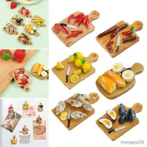 5PCS Fridge Magnets Toys Resin Kitchen Accessories Refrigerator Magnet Three-dimensional Mini Simulation Cutting Board