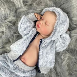 20 tum Reborn Loulou Full Vinyl Body Washable Born Baby Doll Reborn Girl 3D Skin Tone Visible Ven Doll for Kids Gift 240108