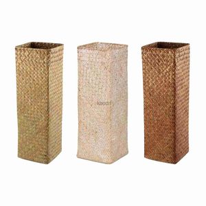 Plantadores Potenciômetros Rattan Flor Cesta Vaso Boho Vaso Decorativo Cesta de Plantas Tecido à Mão para Sala de Estar Restaurante Mesa Decoração de Casa YQ240109