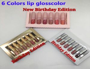 O MAIS NOVO gloss dourado 6 cores Aniversário Edição limitada Batom fosco para férias Valentine Lipgloss Mini Kit Lip Cosmetics 6 cores s1977395