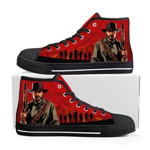 Red Dead Redemption 2, высокие кроссовки высокого качества, мужские и женские парусиновые кроссовки для подростков, повседневная обувь на заказ, обувь по индивидуальному заказу