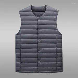 Men's Vests Middle-aged And Elderly Autumn Winter Warm Casual Light Thin Vest