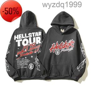 Projektant z kapturem Hellstar Men Pullover Spiderweb Star Flash Long Sleeve Street Hip-Hop Bluzy Niebieski czerwony szary czarny czarny joga Hoodioszz7jkrkkdht7