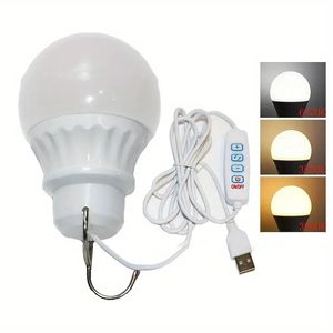 1pc DC5V LED Camp Light USB Acil Durum Ampul 3 Renkli Dimmable Asma Çadır Lambası İş için Barbekü Balıkçılık Onarımı Kapı Kamp Ekipmanları