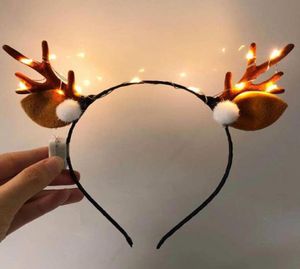 LED ANTLER HEADBANDSライトアップトナカイヘッドバンドパーティーデコレーションラミナスグローヘッドピースフラッシュヘアバンド3659111