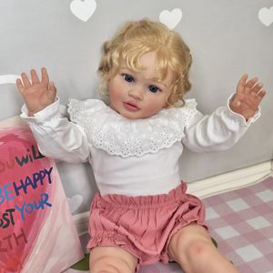 NPK 66 cm Pippa déjà peint fini poupée renaître enfant en bas âge énorme taille de bébé réaliste doux au toucher 3D peau Art poupée 240108