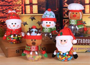 Christmas decorations Kids Xmas Gift Boxes Plastic transparent gift Candy box Santa Claus Snowman elk children Gifts Jar dd3208836497