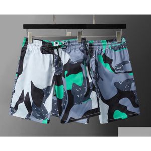 Mäns shorts Mens Surf Board Shorts Surfing Beach Trunks Swimming Wear Fashion Letter Floral Printing Badkläder Asiatisk storlek 2xl 3XL DRO OTK8D