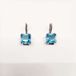 Novo produto Shijia Moda Simples Gota Fresca e Brilhante Quadrado Diamante Brincos Perfurados para Namorada