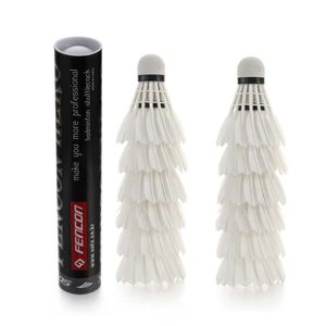 12pcs Pro Goose Feather Biries Badminton Shuttlecocks Oyun Eğitimi Açık Badminton Top Oyunları için Yüksek Hızlı Spor Aracı 240108