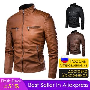 Jackets Zrez Men Autumn Brand New Causal Vintage Leather Jacket Coat Men Spring Outfit Design Motor Biker Pocket Pu Leather Jacket Men