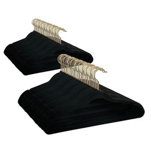 Non-Slip Velvet Clothing Hangers 100 Pack Black 240108