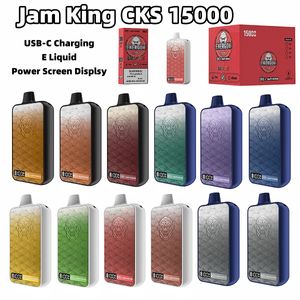 Original vape desechable vape puff 15000 Jam King CKS ENERGON 15000 puff vape disposable 24ml 650mah Electronic Cigarette Power Screen Display USB-C juice flavor