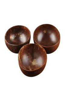 Tigela de coco natural decoração salada de frutas macarrão arroz artesanato de madeira tigelas de casca criativa lx40529277278