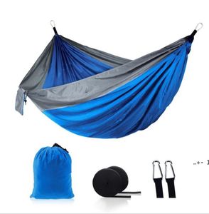 Camping hängmattor med myggnät med dubbel lättvikt Nylon Hammock Home Bedroom Lazy Swing Chair Beach Campe Backpacking Sea FWC72340718