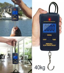 Báscula digital de 40 kg Pantalla LCD Gancho para colgar Equipaje Báscula de peso de pesca Báscula electrónica portátil para el hogar CCA11905 206015923