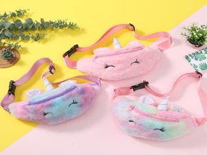 Kid Unicorn fylld penna midja påse bälte fanny pack strand väska student tonåring purses sport unisex gym utomhus kosmetiska väskor nic2406282