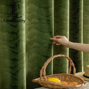 Modern Luxury Curtains for Living Dining Room Bedroom Flannelettemountain Color Empty Thick Villa Blackout Finished Curtain 240109