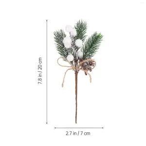 Fiori decorativi Plettri di rami di pino natalizi artificiali: 20 pezzi Plettri floreali di Natale con bacche bianche per decorazioni artigianali natalizie