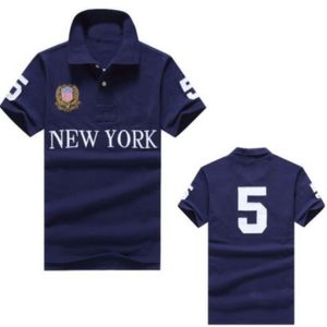 Europa e américa nova york camisa polo de manga curta masculina camiseta cidade versão 100% algodão bordado masculino S-5XL