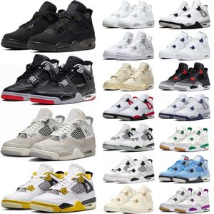 4 buty do koszykówki dla mężczyzn Kobiety Jumpman 4s Black Cat Green Sail Red Cement Yellow Thunder White Oreo Cool Grey Blue University Seafoam Męskie trampki sportowe