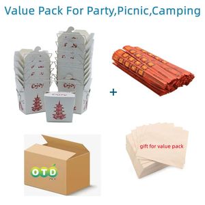 Värdepaket med pagodtråd Hantera kinesiska takeout matbehållare engångs nudelboxar måltidsförberedelser för parti användning 240108