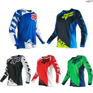 Mäns T-shirts 2023 Foxx Speed ​​Falling New Mountain Bike Cycling Suit Men's and Women's Long Seced Quick Torking Breattable Off Road Motorcykel racing kostym