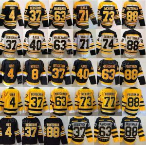 Hóquei Retro Reverso 37 Patrice Bergeron Jersey 63 Brad Marchand 88 David Pastrnak 73 Charlie Mcavoy 40 Tuukka Rask 74 Jake Debrusk 71 94