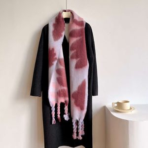 Scarf Ins Autumn and Winter Leopard Pattern Colored Fashion Cashmere Mohair Thickened Neck Women's Shawl