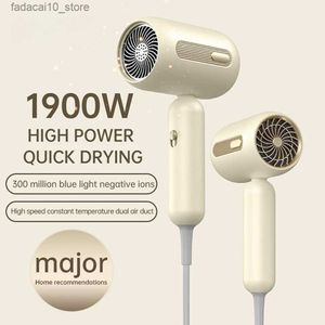 Saç kurutucular 1900W Profesyonel Saç Kurutucu Negatif Lonik Darbe Kurutucu Sıcak Soğuk Rüzgar Hava Fırçası Saç Kurutucu Güçlü Powerdryer Salon Aracı 3 Dişliler Q240109