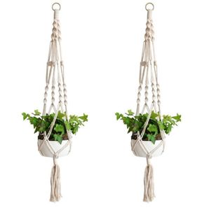 Plant Hangers Macrame RopeS Pots Holder Indoor Flowerpot Basket Lifting Rope Wall Hanging PlanterHanging BasketPlan Holders YW37773368691