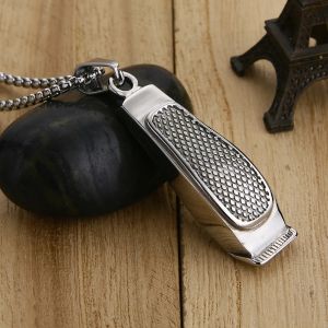 Jewelry Mens Barber Pendant 14 Gold Fashion Haircut Razor Shaver Sier Necklace For Men Box Ch 48