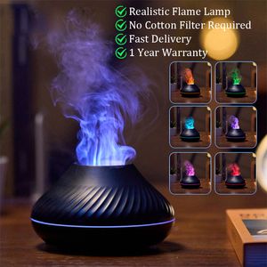 Aroma Diffuser  Oil Night Light USB 130ml Portable Air Humidifier with Colorful Flame Lamp