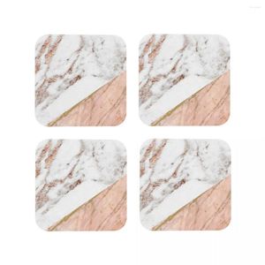 Bordmattor Rose Gold Marble Blended Waasters kaffesats av 4 placemats mugg bordsavtal dekoration tillbehör kuddar för hemmastad bar