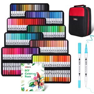 ZSCM 12to160 Farbpinsel Malen Skizze Schreiben Kalligraphie Stiftset mit feiner Spitze Paket Beschriftungsmarkierungsstift Skizzenmarkierungsstift 240108