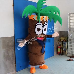 Simpatici costumi della mascotte dell'albero di cocco Costume da personaggio dei cartoni animati di Natale Vestito da personaggio Carnevale Natale Halloween Taglia per adulti Festa di compleanno Vestito da esterno