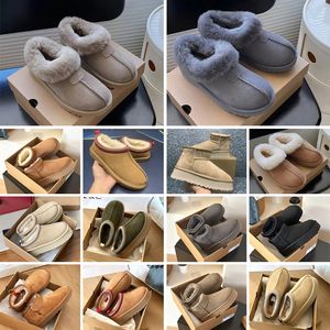 Designer flauschige Schnee-Ugg-Stiefel Ug Mini Damen Winter Uglies Australien Tasman Plateau-Ug-Stiefel Pelz Slipper Knöchel Wolle Schuhe Schaffell Leder lässig draußen