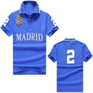 Europa och Amerika Madrid kortärmade polos skjorta mäns t-shirt stad version 100% bomulls broderier mäns S-5XL