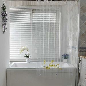 Shower Curtains Crystal Clear Thick Shower Curtain Waterproof Plastic Bath Curtains Liner Transparent Bathroom Mildew Home Luxury