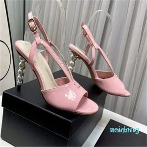 2024 Summer Women's sandals luxury business work travel letter Women's high heels